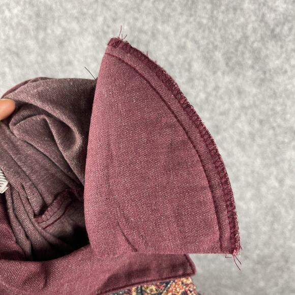 VTG Starfire Embellished Top Womens 12 Burgundy Beaded Jacquard Patch Western - Picture 15 of 16